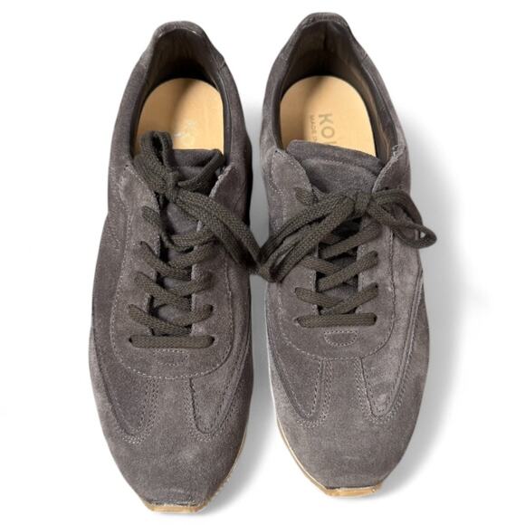 KOIO Unisex Retro Runner Italian Suede Java Grey Brown, 8 Men/9.5 Women - Picture 2 of 7